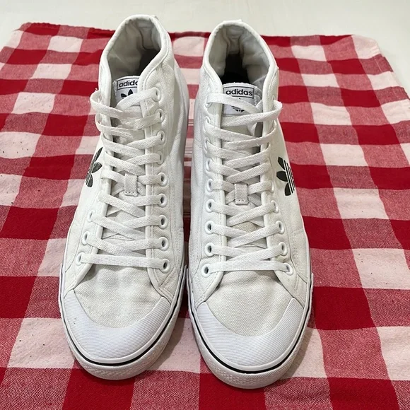 Adidas Nizza RF Hi Classic B-ball shoes in white canvas. Men 13. Excellent cond. - Picture 5 of 15